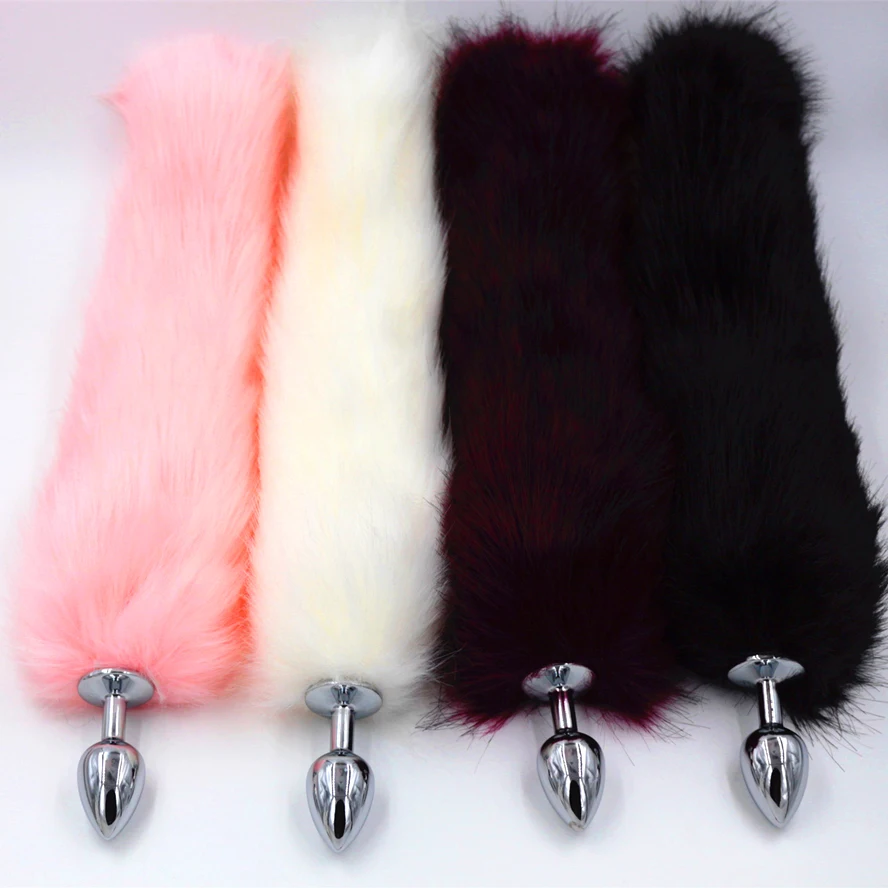 Artificial plush Fox Tail Butt Anal plug 40cm long Metal Sex Toys cosplay | Красота и здоровье