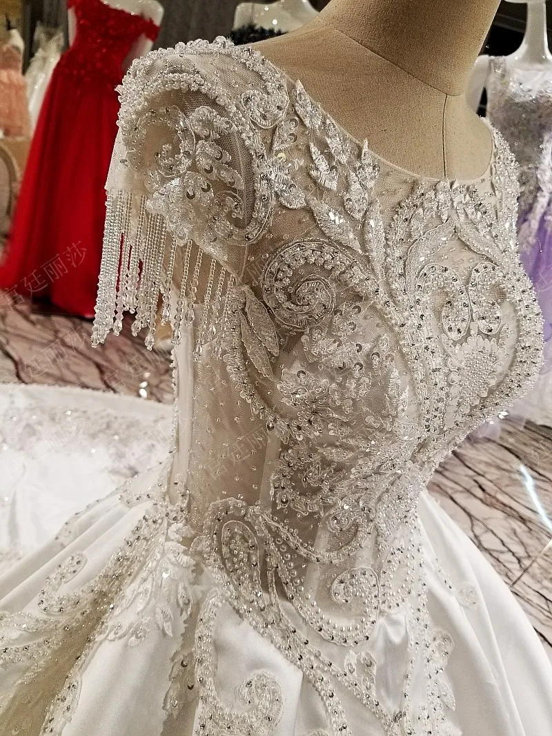 Vestido De Noiva белое высококачественное Модное бальное платье свадебное платье с жемчугом расшитое блестками Роскошная принцесса свадебное платье
