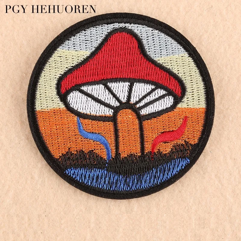PGY 1PCS Forest Mushroom Badge Embroidery Mend Decorate Patch Jeans Jackets Bag Shoes Clothes Decoration Plant Applique | Дом и сад