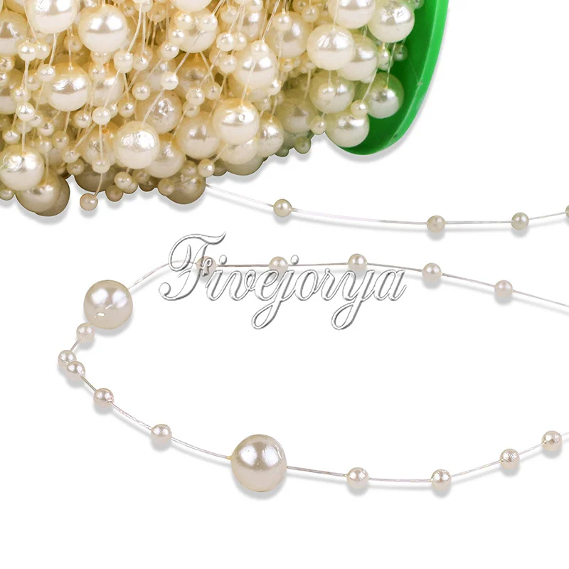 5 м/лот рыболовная леска искусственный ABS Жемчуг Бусы цепочка гирлянда Свадебная
