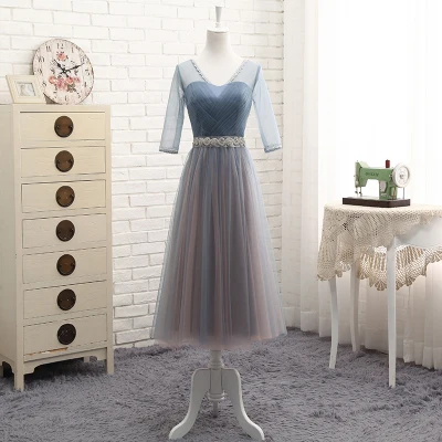 YYMY01V # V воротник со шнуровкой украшение из смолы короткое платье средней длины
