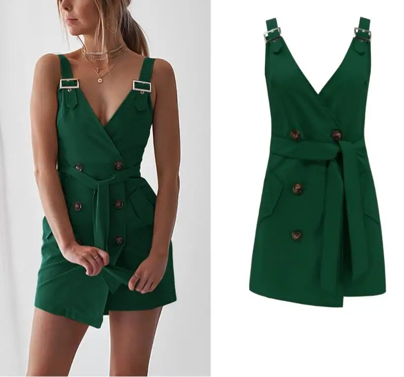 Сексуальное винтажное летнее платье на пуговицах женское короткое пляжное для