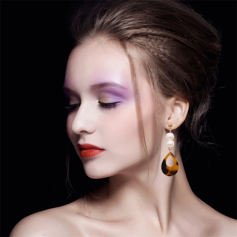 2021 Новое поступление Горячая Мода Имитация жемчужные серьги бисером Леопардовый