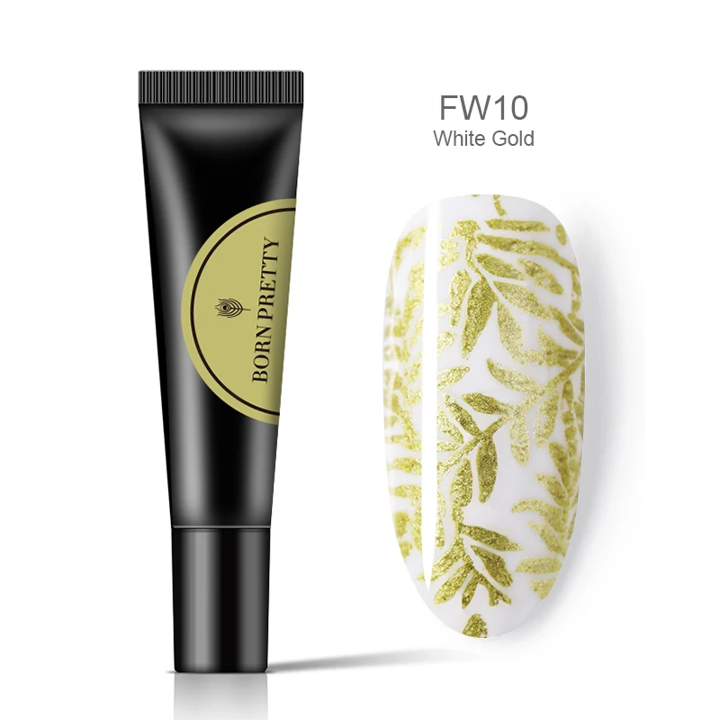 BP-FW10 Цветной Гель-лак BORN PRETTY для стемпинга ногтей, черный, белый цвет, 8 мл, отмачиваемый Гель-лак для ногтей, лак для стемпинга - Цвет: BP-FW10