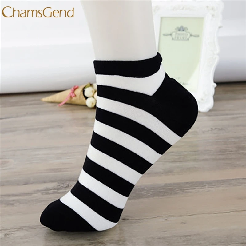 1 пара удобные хлопковые носки в полоску для мужчин и женщин короткие по