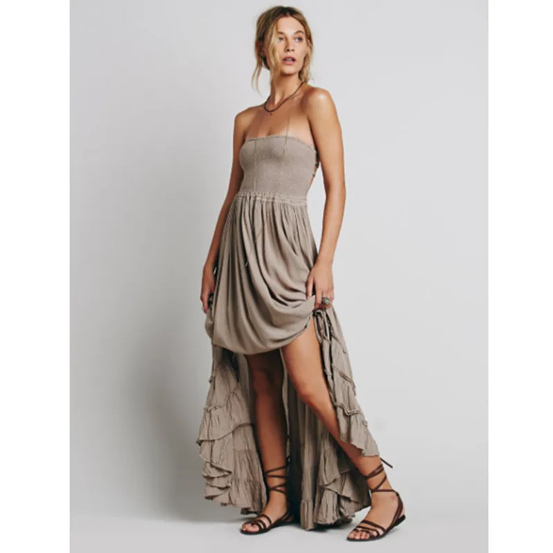 Женское пляжное платье в стиле бохо летнее хлопковечерние праздничное с