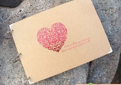 red heart 10 дюймов DIY альбом для скрапбукинга Серия Сердце поделка бумага Diy ручной работы Фотоальбомы для влюбленных свадебные наклейки Скрапбукинг 10 страниц - Цвет: red heart
