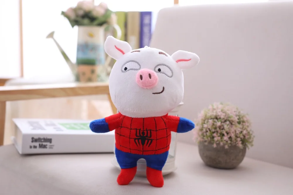 Kawaii Marvel Pig Avengers Piglet супергерой мини кукла стежка Мягкий брелок Подвеска на рюкзак