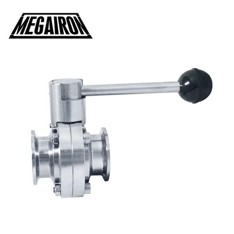 Санитарный зажим клапана-бабочки MEGAIRON 1-1/2 дюйма наружный диаметр 1 5 38 мм SS316 50