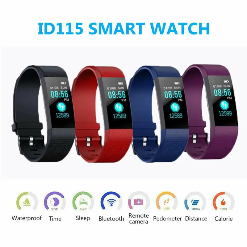 

Смарт-браслет ID115 Plus с Bluetooth, фитнес-трекером и Пульсометром