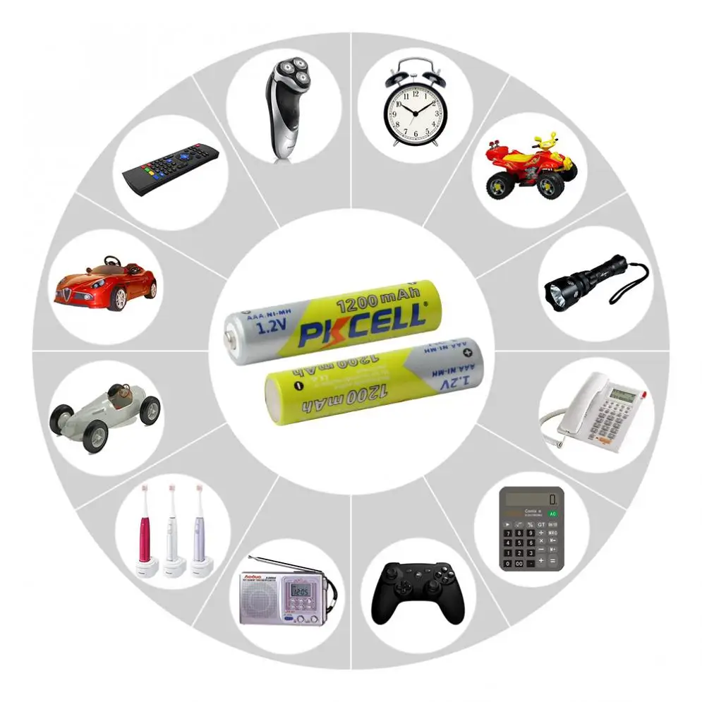 4 шт./лот Pkcell 1,2 V AAA Ni-MH 1200mAh аккумуляторные батареи большой емкости набор батарей с 1000 циклом