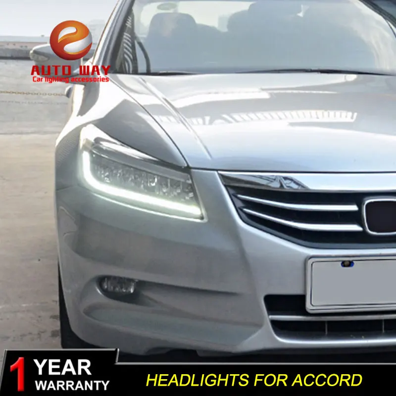 Тюнинговые Автомобильные фары чехол для Honda Accord G8 2008-2013 фары Полный СВЕТОДИОДНЫЙ DRL ходовые огни биксеноновый луч динамический сигнал