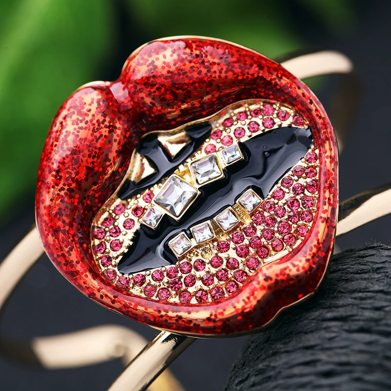 Оптовая цена красные эмалированные хрустальные браслеты для губ новинка 2017