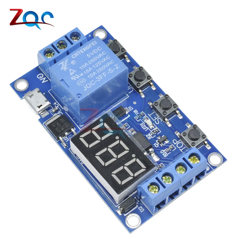 WS16 DC 6-30 в Поддержка Micro USB 5 В светодиодный дисплей Автоматизация таймер задержки цикла контроль выключения реле времени задержки 6 в 9 в 12 В 24 В