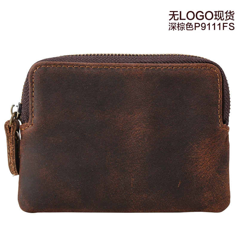 Модный брендовый вместительный мужской чехол из натуральной кожи на молнии