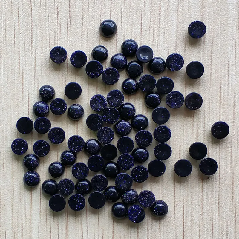 Wholesale 50pcs/lot fashion good quality blue sand stone round cab cabochon 6mm beads for jewelry accessories making 6mm free