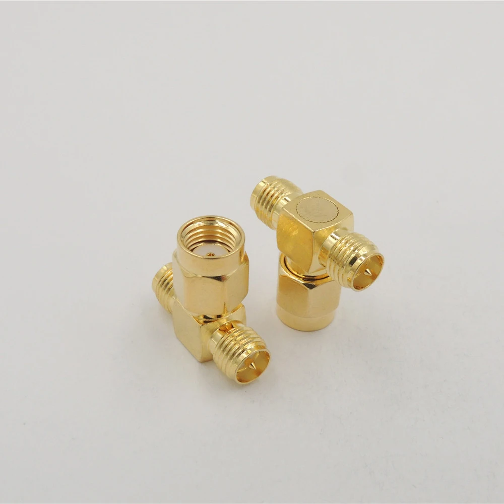 Комплект из 2 шт. коаксиальный адаптер RF тройной трехсторонний Т образный RP SMA