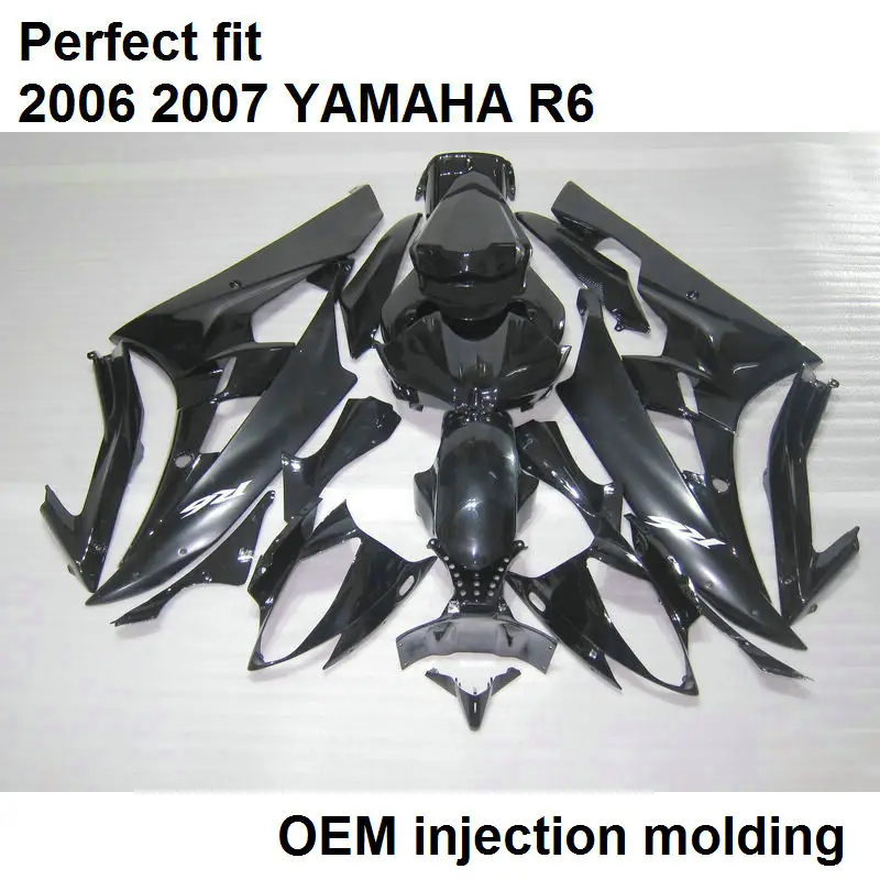 Обтекатель кузова мотоцикла комплект для YAMAHA YZF R6 2006 2007 черный Обтекатели 06 07 HZ15|kit