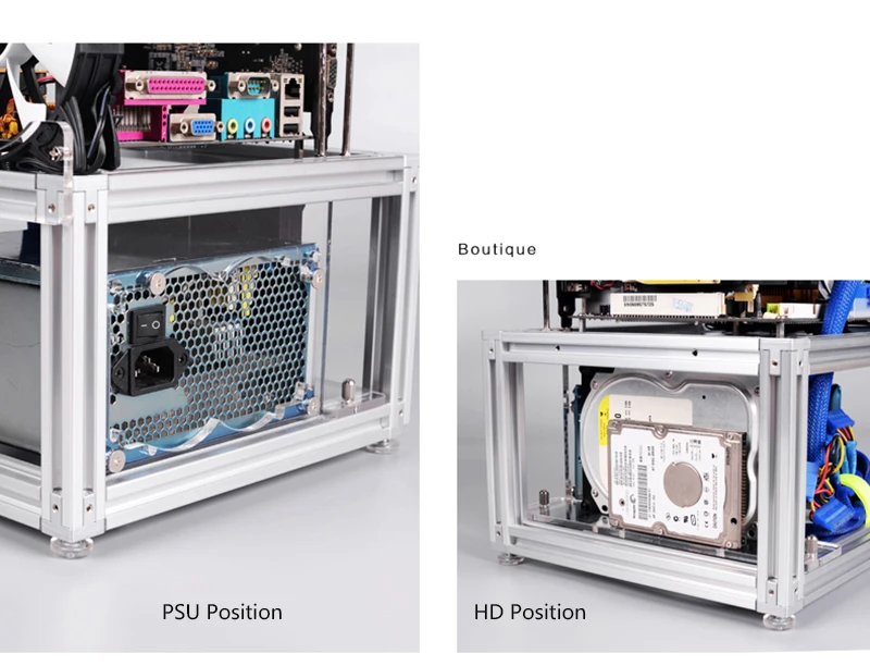 QDIY PC-JMK DIY алюминиевый сплав ATX материнская плата ПК Шасси в корпусе открытая голая рамка горизонтальная водяная охлаждающая платформа компьютерный чехол
