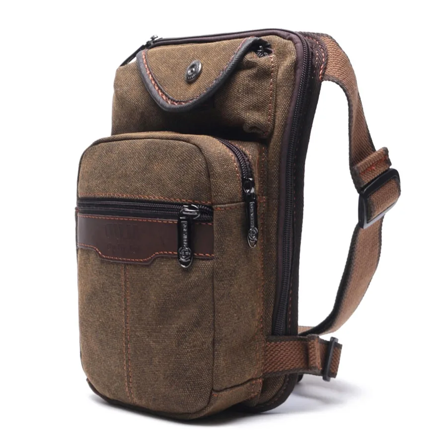 

Men Canvas Drop Leg Bag Cross Body Messenger Casual Shoulder Bag Thigh Hip Belt Bum Fanny Pack Waist Travel Riding Motorcycle