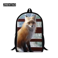 zrentao 3d animal school backpack for teens boys foxhorse schoolbag for teenager rugzak children cochilas with side pockets