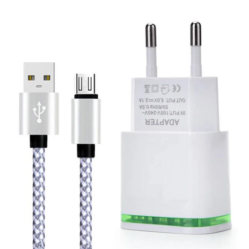 Легкое зарядное устройство с 2 usb-портами кабель Micro usb для быстрой зарядки и