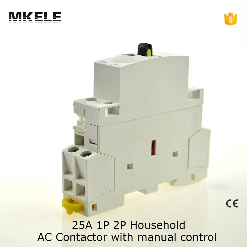 2P 2NO Din Rail Ac контактор для дома 24V 25A с ручным управлением|ac contactor|contactor 24vcontactor ac |