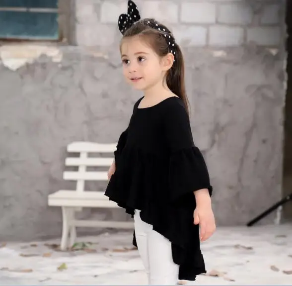 Red Black White New Fashion Spring Summer Girls Shirt Dress Children Little Fairy Princess Formal Europe Style Cute Kids | Детская