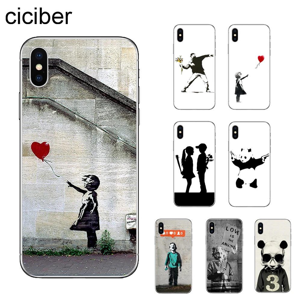 Чехол для телефона ciciber уличное искусство Бэнкси Граффити Панда для iPhone 11 Pro Max X XR XS MAX 7 8 6 6s Plus 5 5S SE мягкий чехол из ТПУ