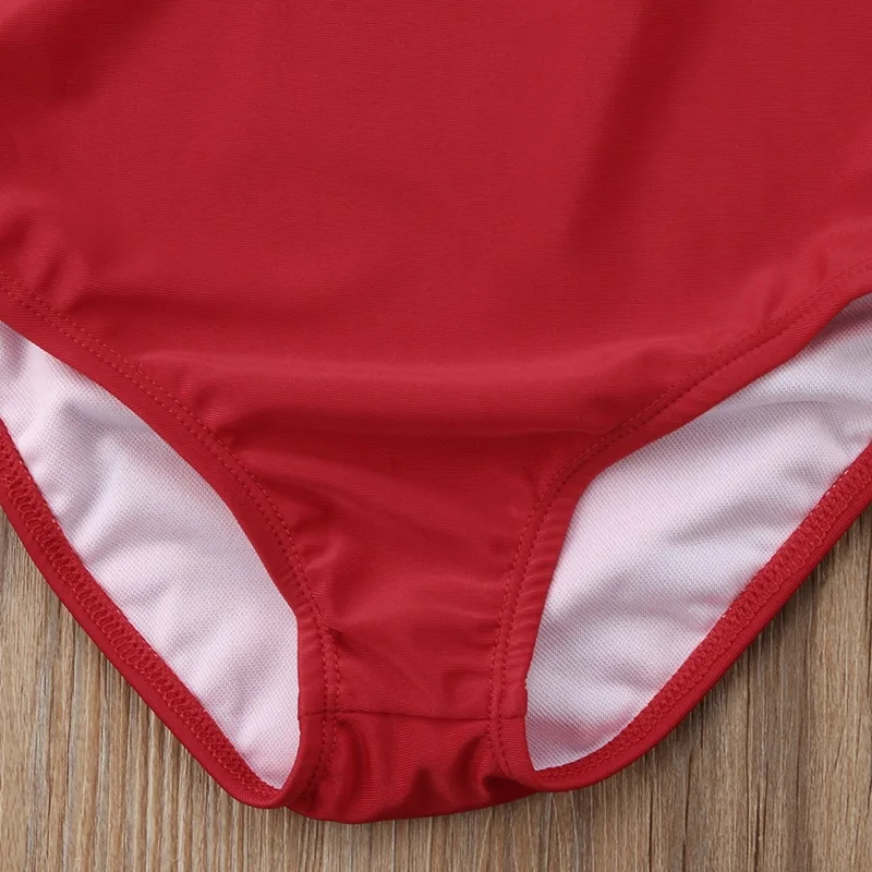 2018 одинаковый купальник-бикини для мамы и дочки с оборками высокой талией в стиле