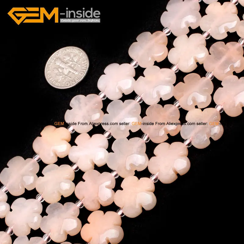 Драгоценный камень внутри 15 мм натуральный бисер Роза Плюмерия цветок бусины для