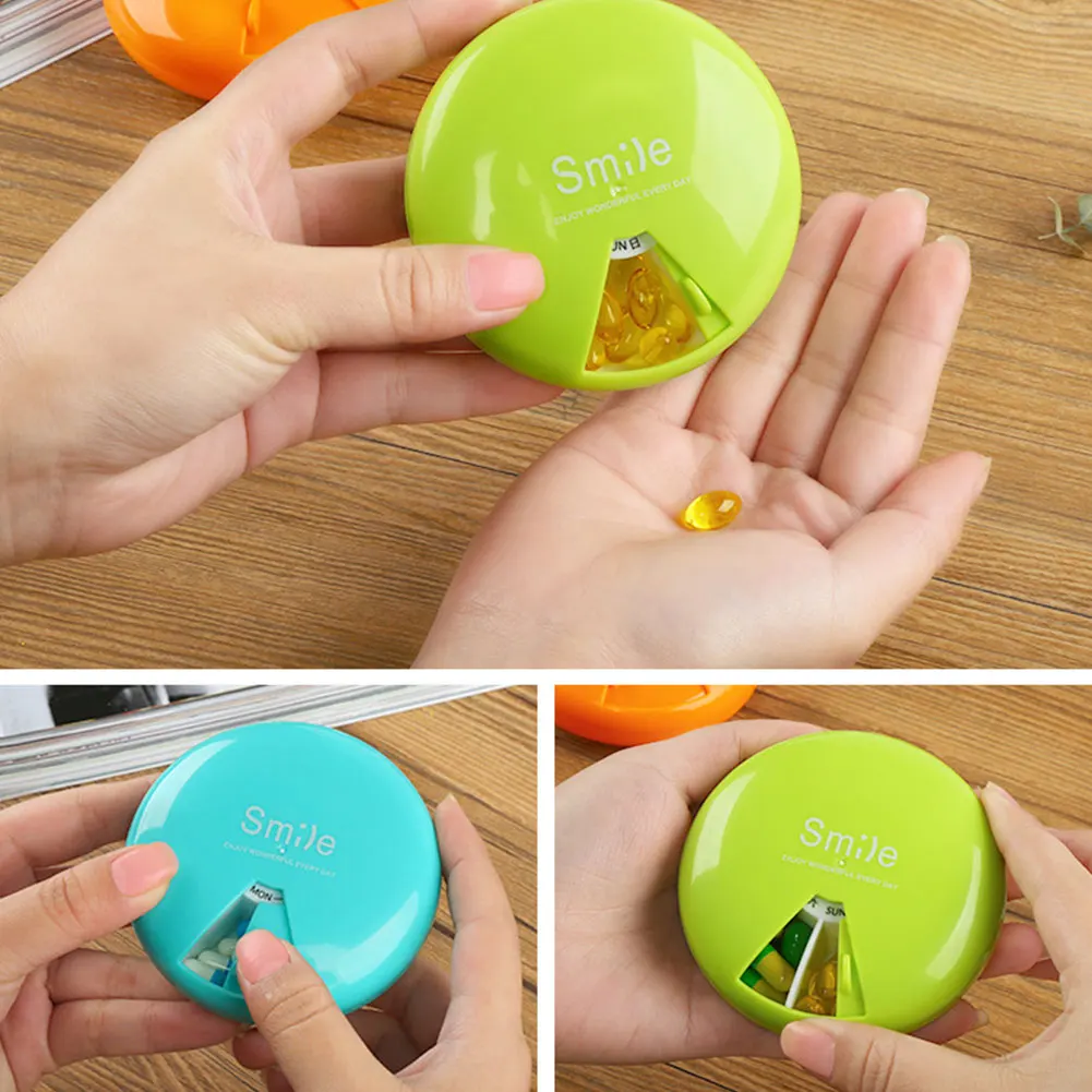 Переносная вращающаяся коробка для таблеток Smile с буквенным принтом Дорожный