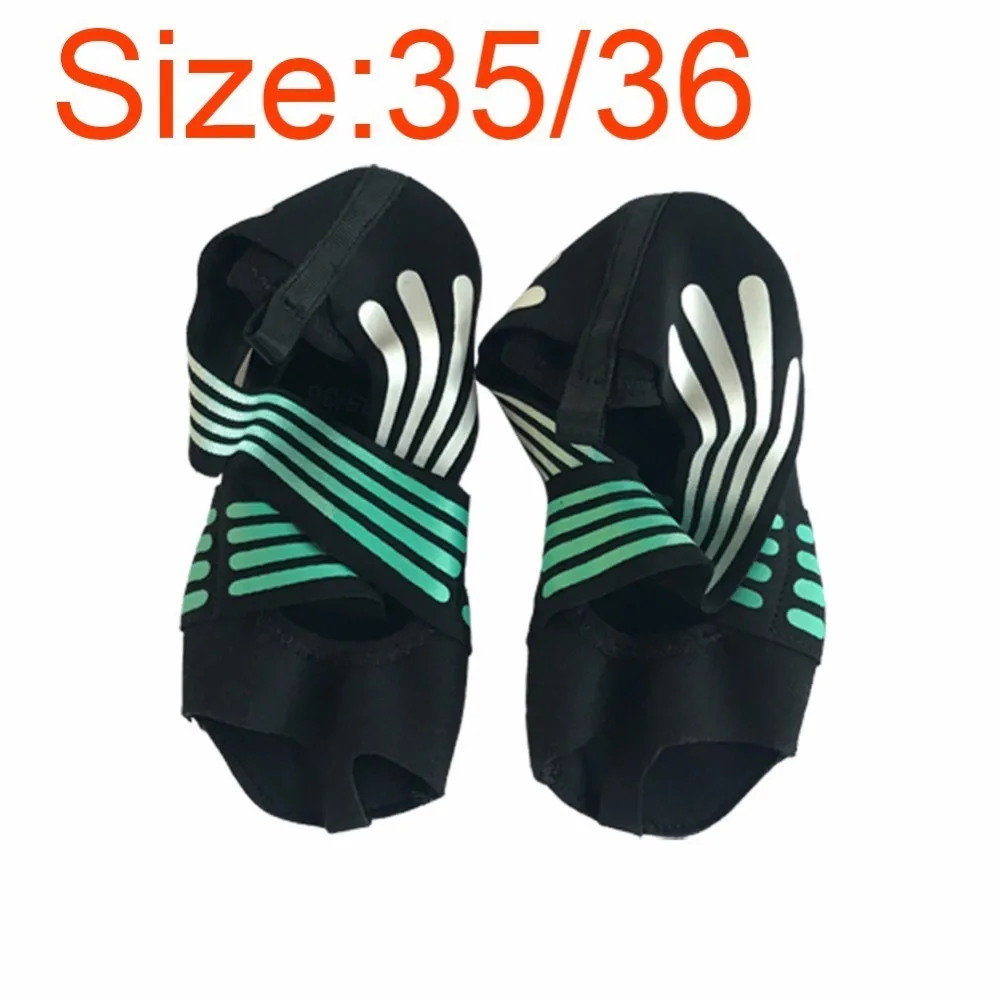 Green 35 36 size Профессиональные носки для занятий йогой, балетом, пятью пальцами, нескользящей мягкой подошвой, Пилатес, обувь для женщин, розовый и зеленый цвета - Цвет: Green 35 36 size