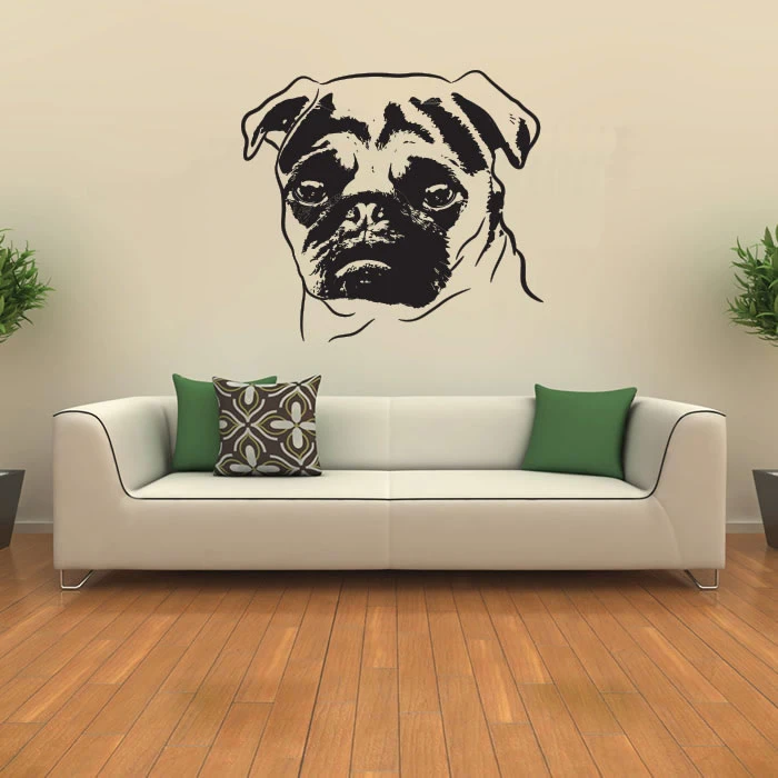 3d постер портрет мопса эскиз Canine Pet настенные наклейки с собаками домашний декор