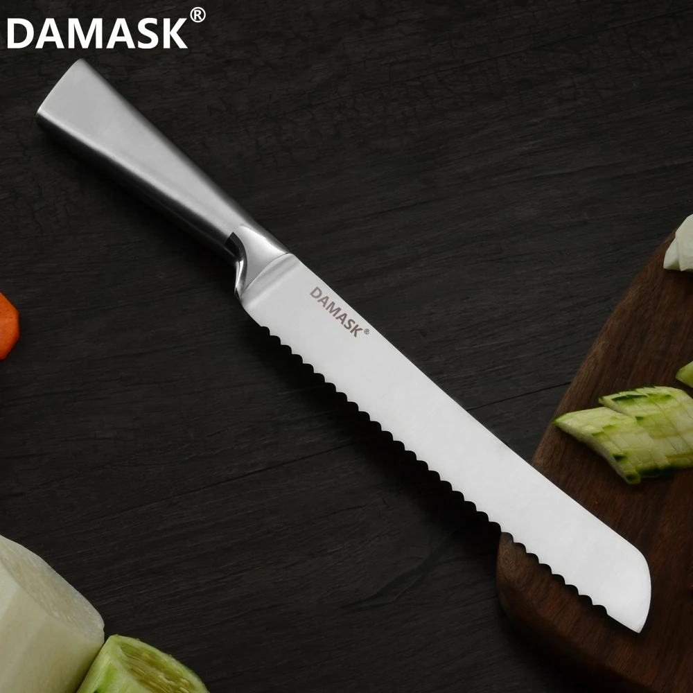 Дамасский Европейский набор кухонных ножей, фруктовый нож Santoku для нарезки хлеба, набор ножей из нержавеющей стали, острый нож для мяса