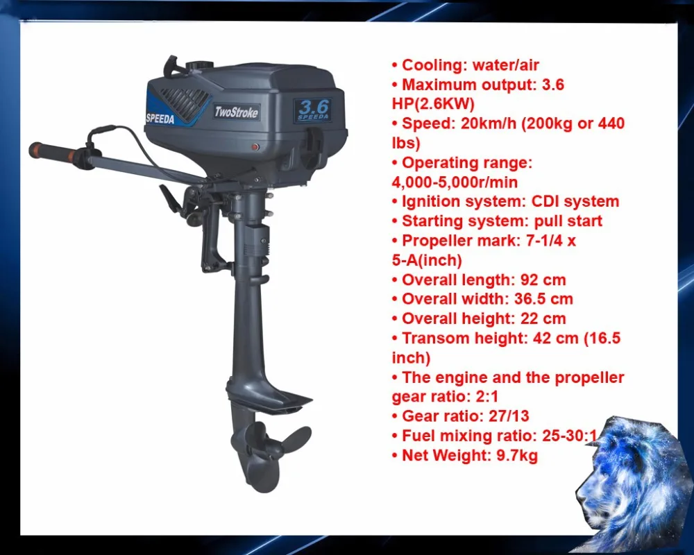 

Whosale/Retails 2-stroke 3.6hp outboard boat engine-Speeda