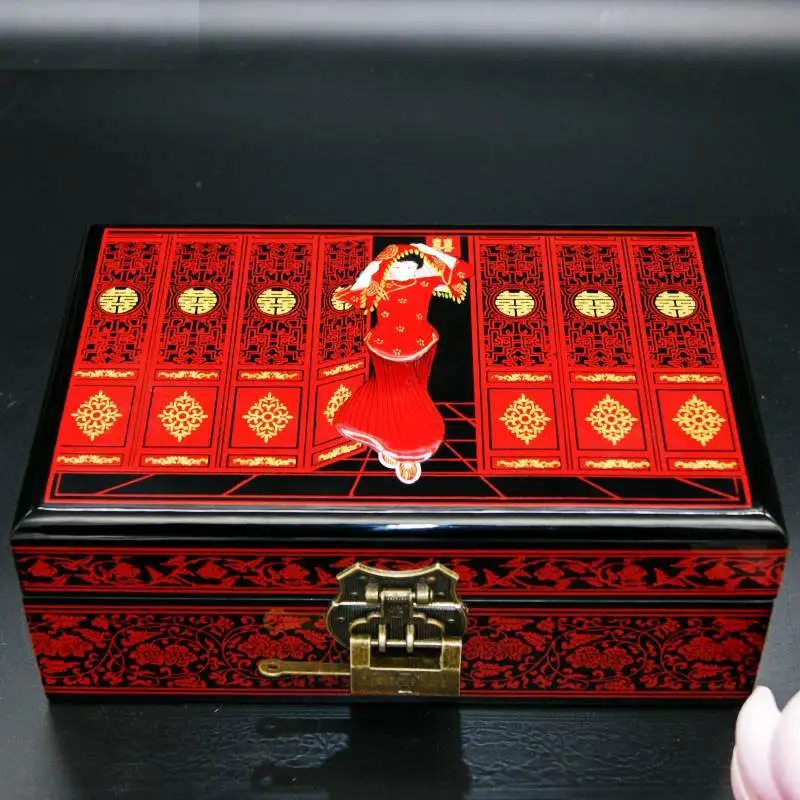 Шкатулка для ювелирных изделий Античные коробки хранения китайские лаки Лаки с