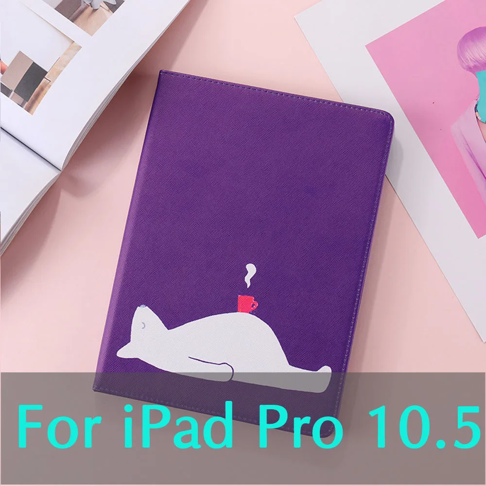Чехлы для iPad Pro 9,7 Pro 10,5 Mini 4 3 2 1 противоударный милый мультяшный защитный Тоторо Модный чехол держатель Подставка для планшета ST17 - Цвет: Bear pro10.5