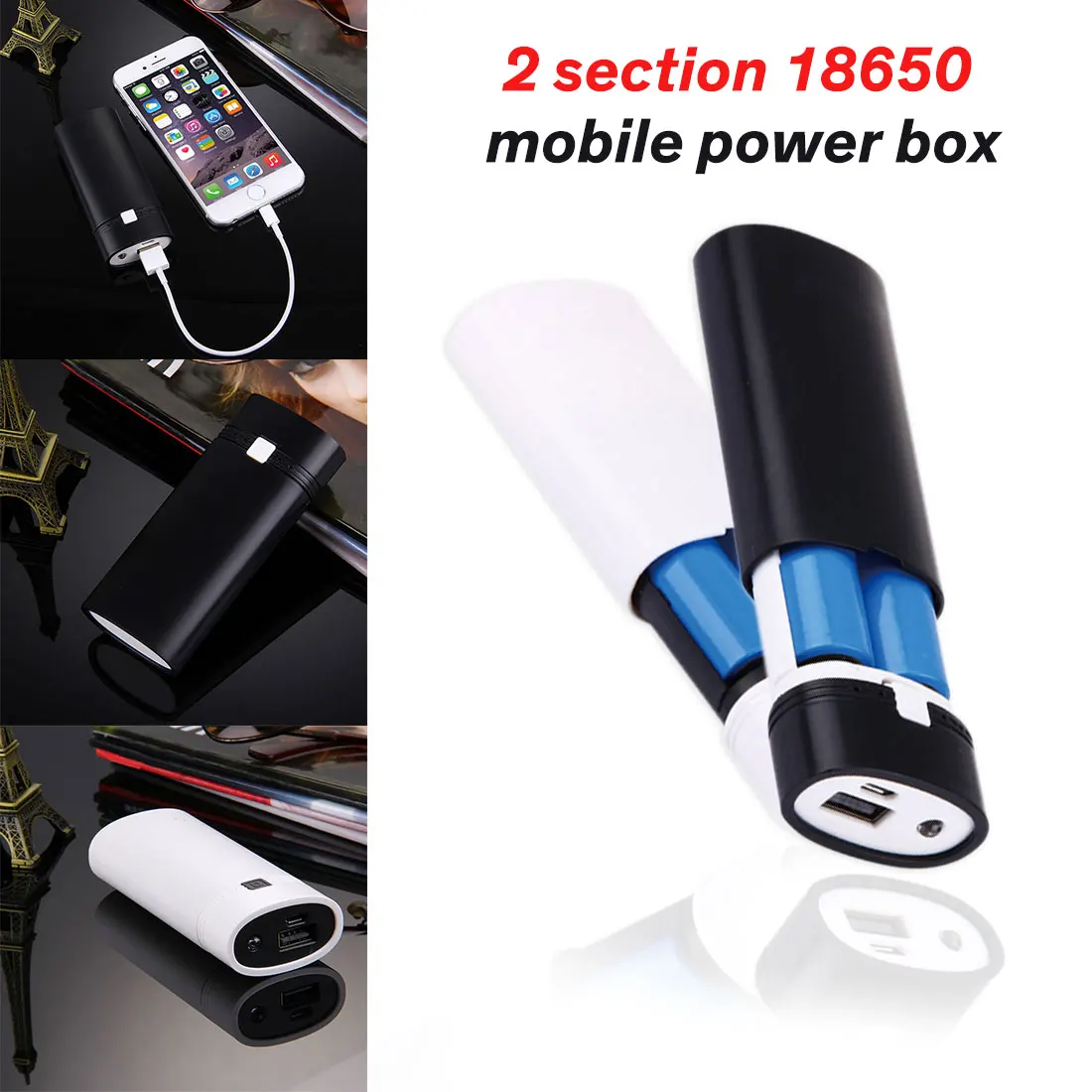 Зарядное устройство 5600 мАч 5 в 1 А 2x18650 USB чехол для iPhone MP3 Электронная зарядка