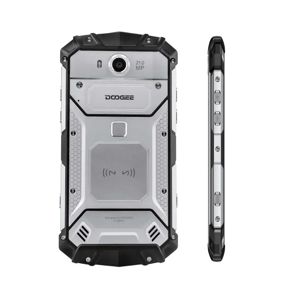 Silver DOOGEE S60 IP68 Водонепроницаемый 4G смартфон Helio P25 Octa Core 6 Гб 64 Гб 5," Android 7,0 5580 мА/ч, 21.0MP Беспроводной Быстрая зарядка для мобильного телефона - Цвет: Silver