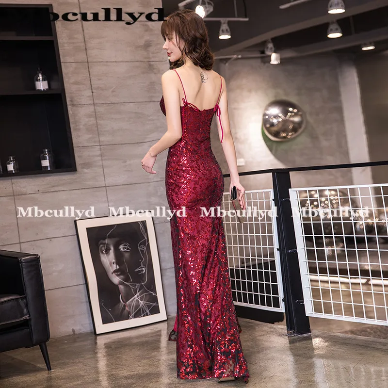 Mbcullyd темно красные блестящие платья русалки для выпускного вечера 2020 длинное