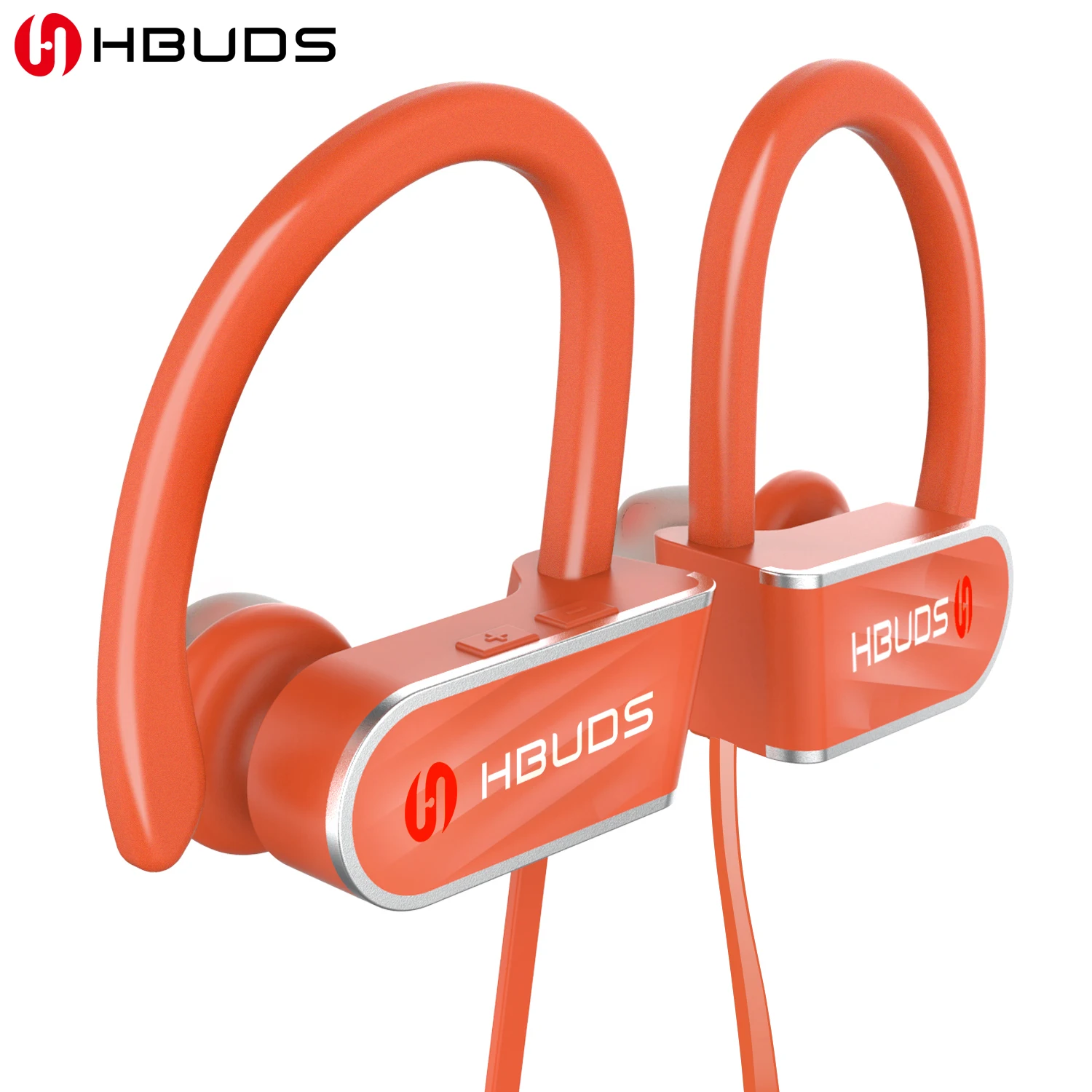 Orange HBUDS Bluetooth наушники IPX7 водонепроницаемый Спорт бег Беспроводная гарнитура спортивные наушники с микрофоном для iPhone-оранжевый - Цвет: Orange