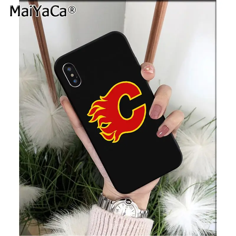 MaiYaCa Calgary Flames ТПУ Мягкие аксессуары для телефонов чехол для телефона для Apple iPhone 8 7 6 6S Plus X XS MAX 5 5S SE XR Чехол для мобильного телефона s - Цвет: A12