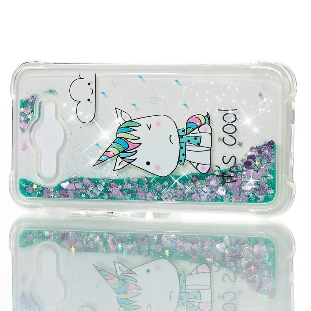 Glitter Stars Cover for Huawei Y3 2017 CRO L22 U00 Dynamic Liquid Debris Quicksand Back Case Y 3 CRO-L22 |