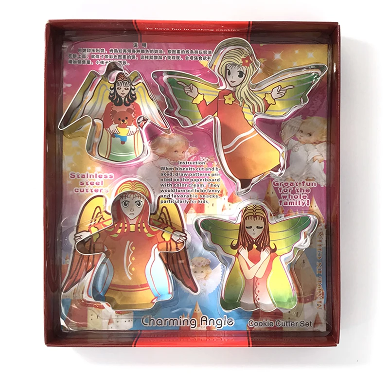 

4 шт./компл. Рождественская форма для печенья, 3D форма для печенья из нержавеющей стали, инструменты для украшения печенья