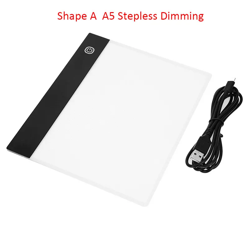 A5 Stepless Dimming VKTECH A3/A5 светодиодный цифровой планшет светодиодный светильник с сенсорным управлением с регулируемой яркостью рисунок Трассировка анимация копировальная доска Настольный коврик панель пластина - Цвет: A5 Stepless Dimming