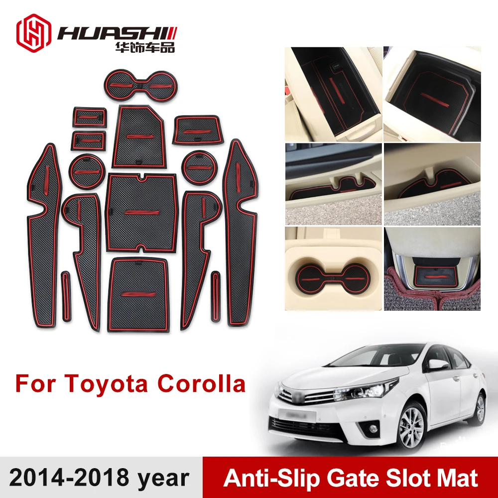 Противоскользящий резиновый слот для ворот коврик Toyota Corolla LEVIN 2014 2015 2016 2017 2018