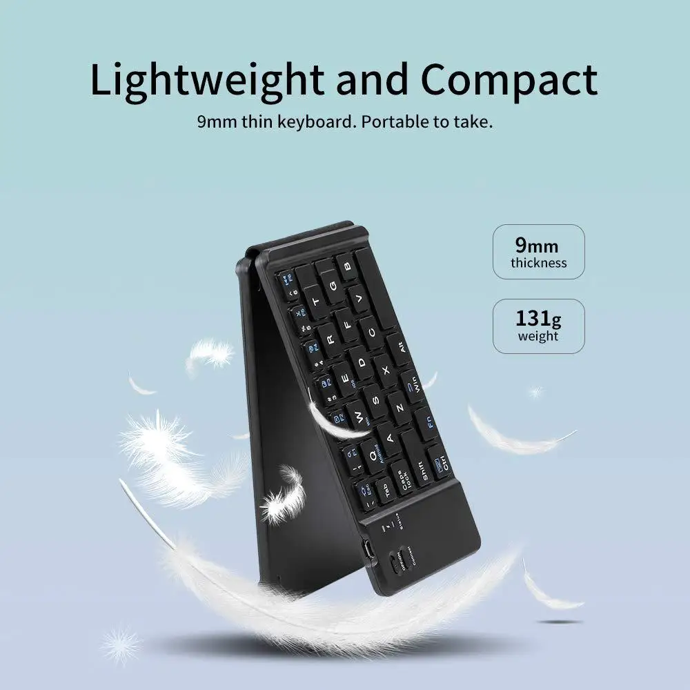 BEESCLOVER портативная тонкая Складная Bluetooth клавиатура складная BT беспроводная для