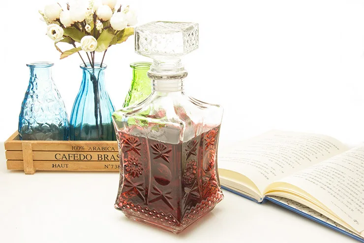 1 шт. новая Выгравированная в форме талии Хрустальная бутылка для виски вина