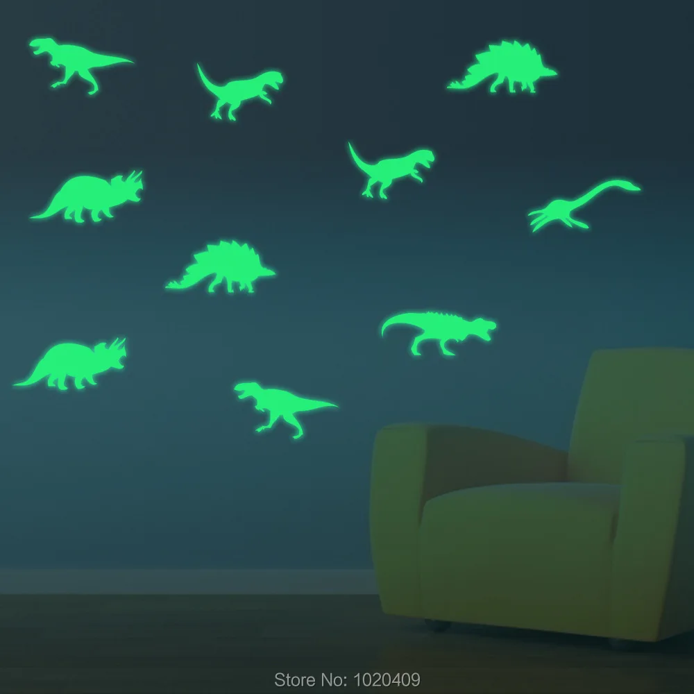 Dinosaurs Luminous wall sticker light-emitting Dinosaur wallpaper children room Cute Stars Glow in the Dark Wall Sticker GS052 | Дом и сад